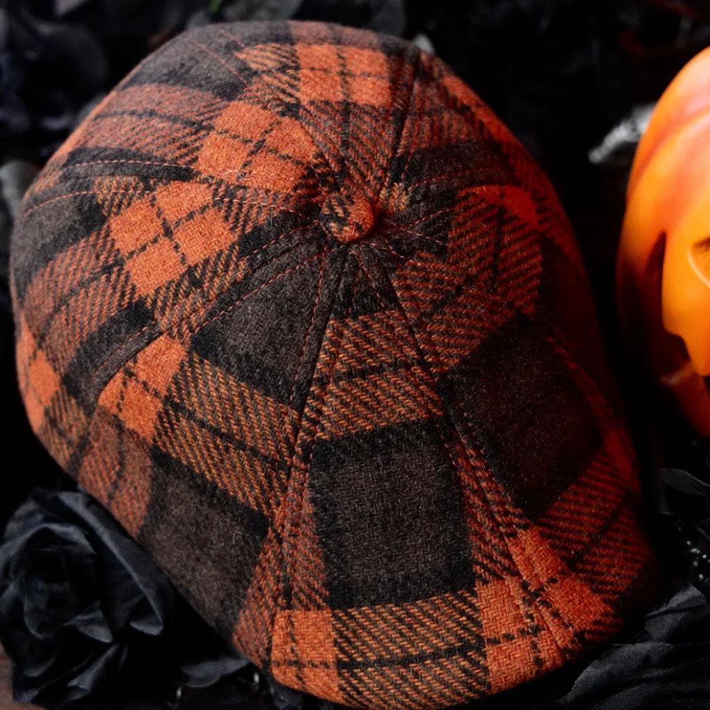 Hatsfashion-The Jack-O&rsquo;-Rose   Cap - Orange Plaid