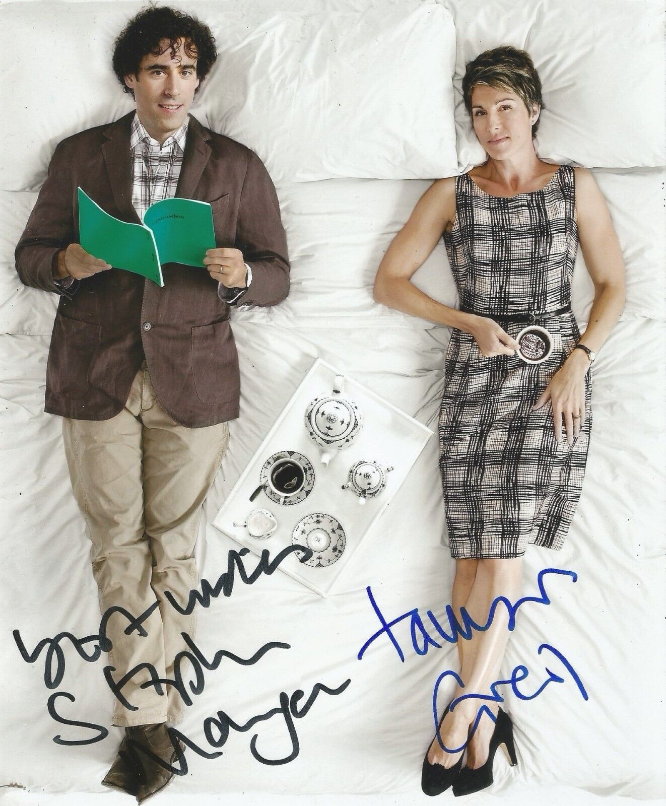 Tamsin Greig/Stephen Mangan Signed Episodes 10x8 Photo Poster painting AFTAL