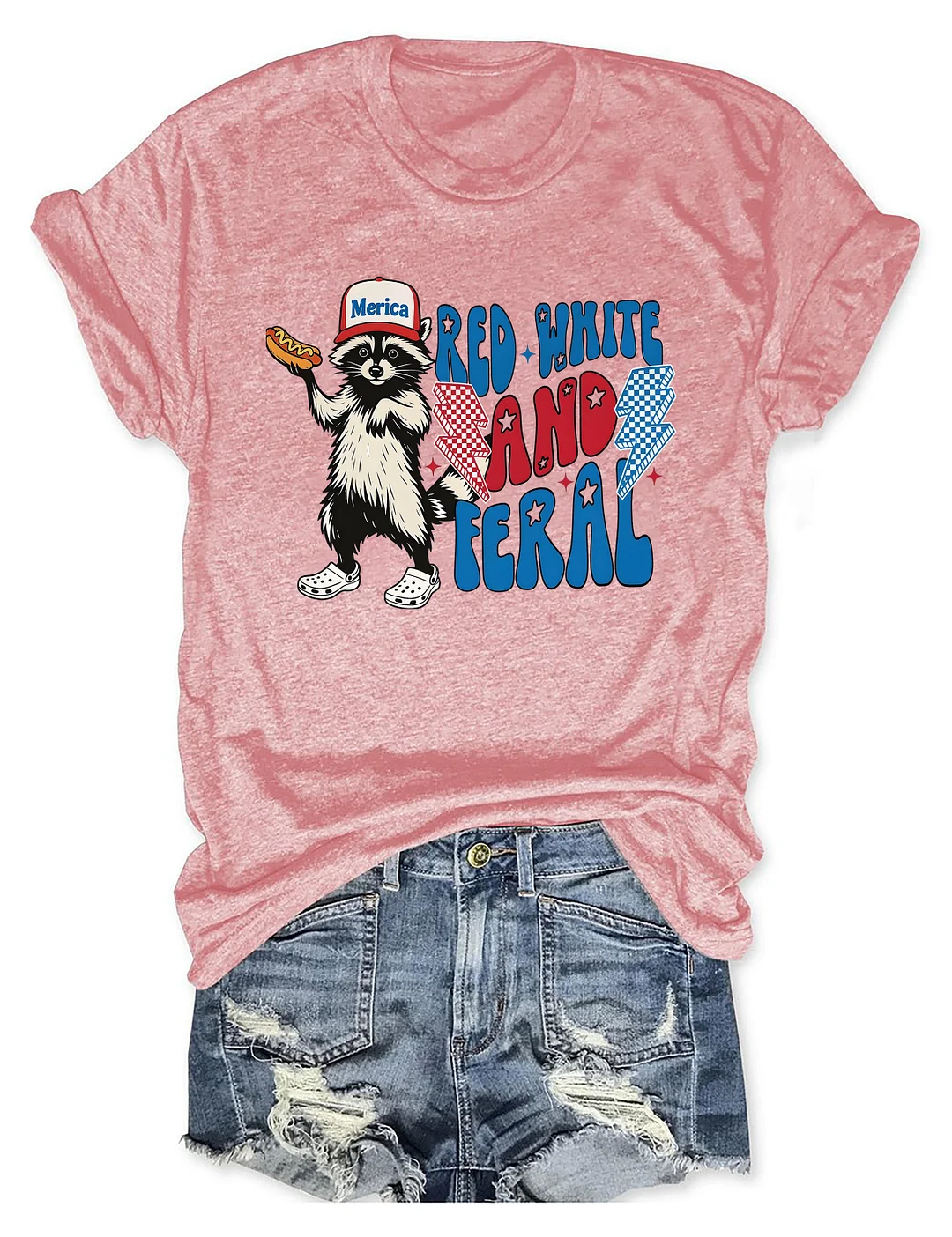 Red White And Feral T-shirt