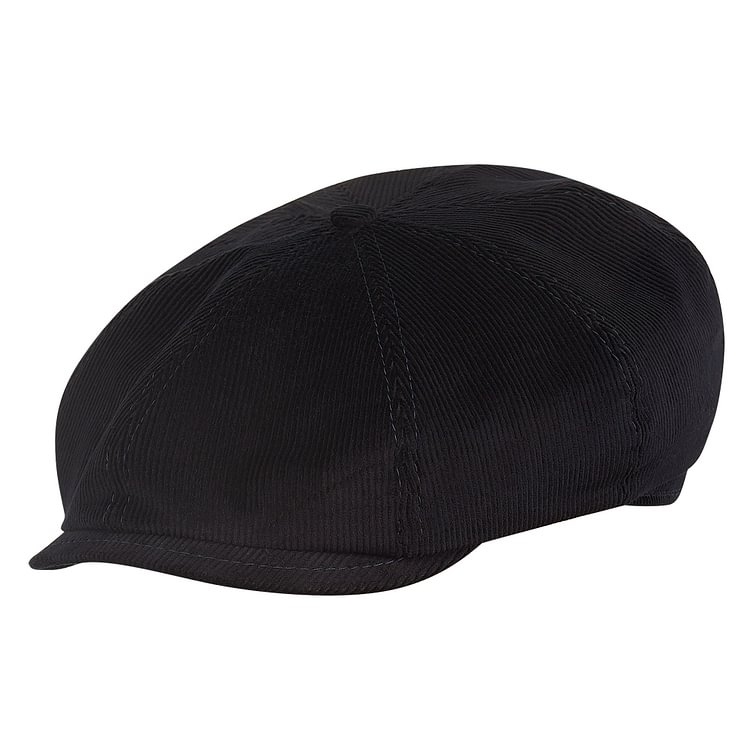 SHELBY Cotton Corduroy 8 Panels Peaky Blinders Cap Black