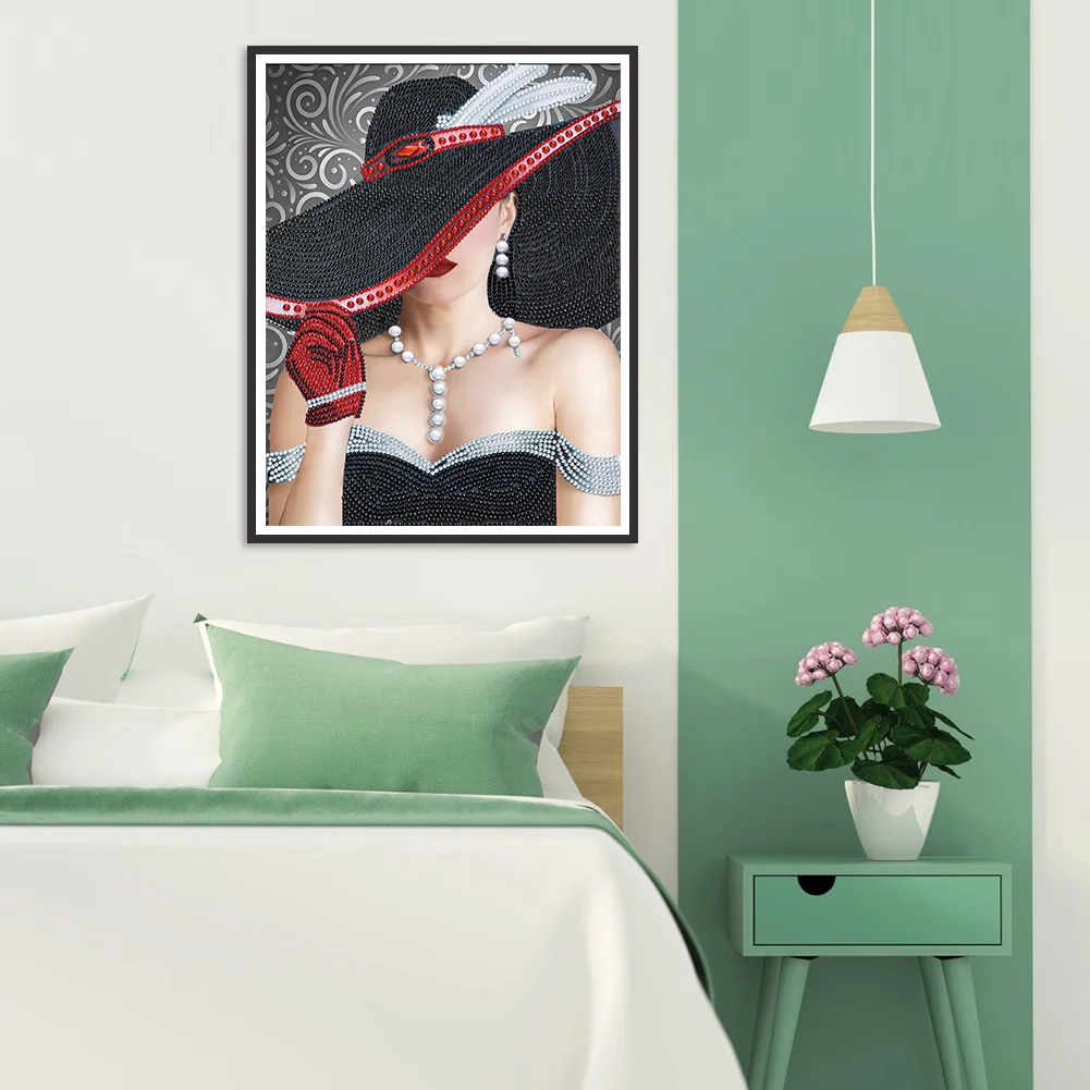 Diamond Painting - Partial Special Shaped Drill - Lady(30*40cm)
