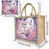 DIY Diamond Painting Pink Owl Linen Waterproof Handbag Shopping Storage Bag Totes Kit