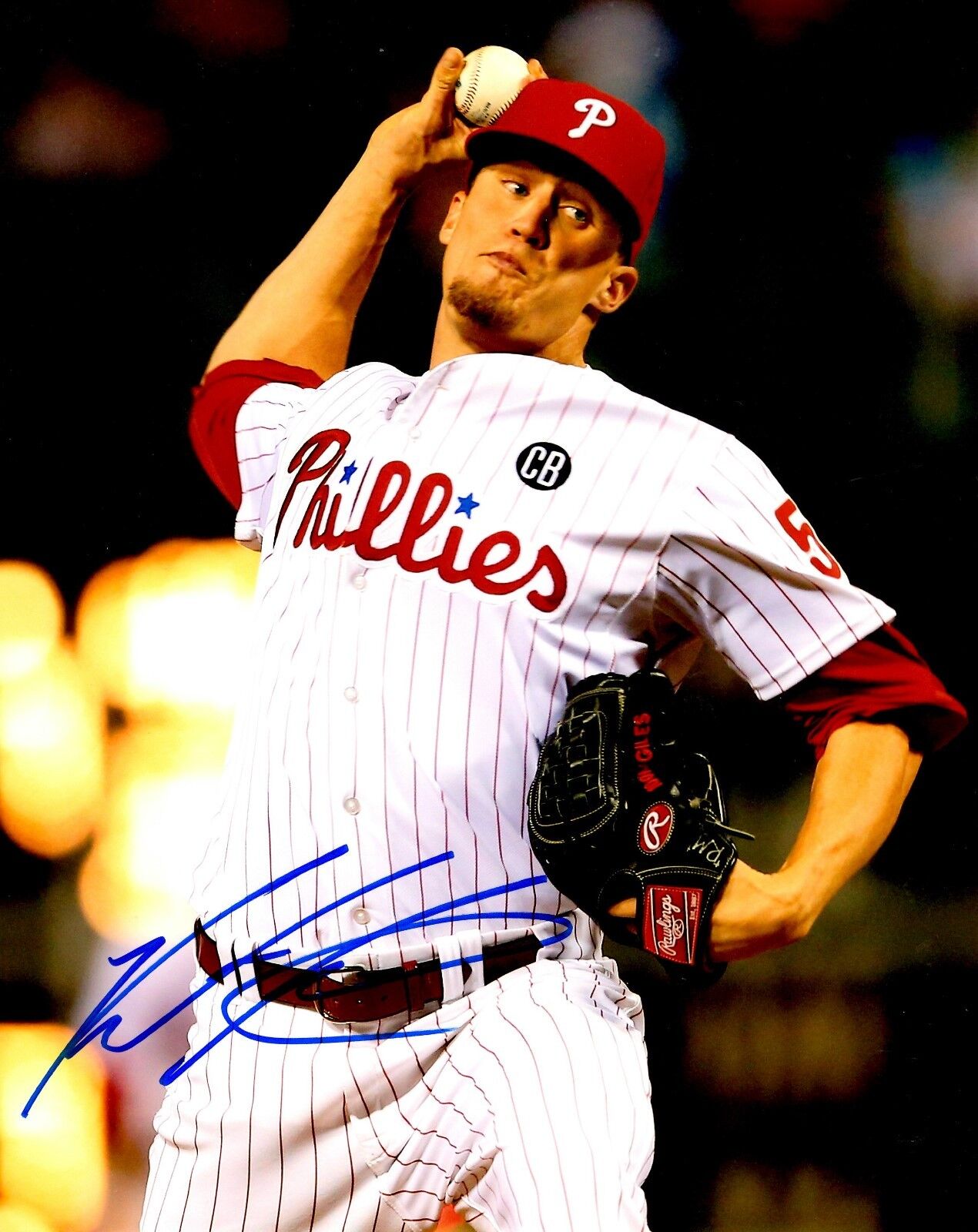 Signed 8x10 KEN GILES Philadelphia Phillies Autographed Photo Poster painting - COA