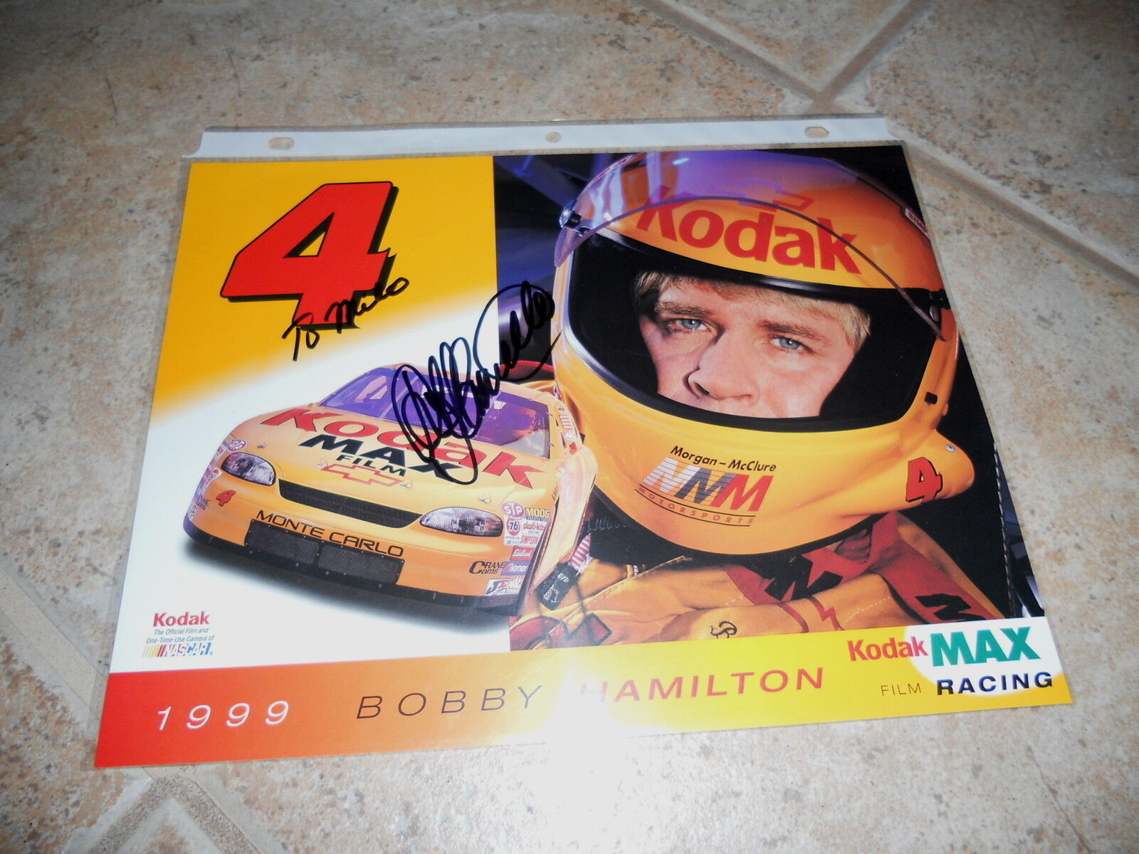 Bobby Hamilton Signed Autographed 8x10 Promo Nascar Car Racing Photo Poster painting Picture #1