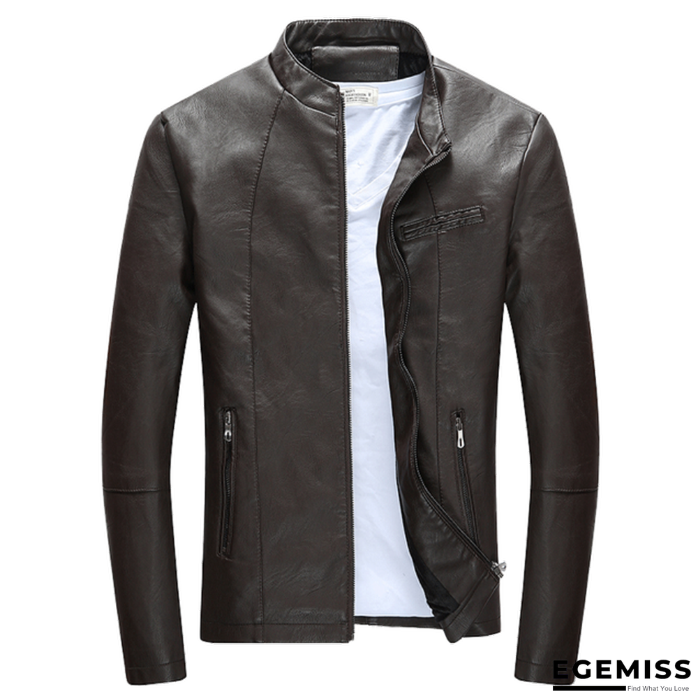 Men's Casual Zipper PU Leather Jacket Motorcycle Leather Jacket Men Leisure Clothing Men's Slim Leather Jacket | EGEMISS
