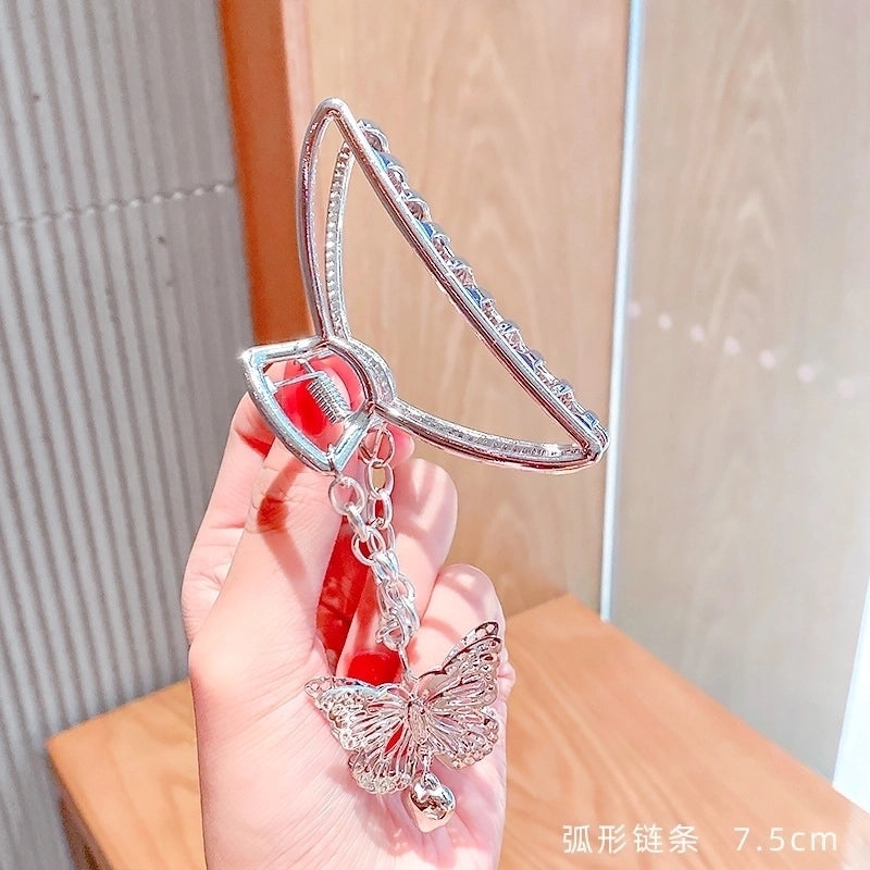 Simple Metal Catch Clip Large Shower Pearl Shark Clip