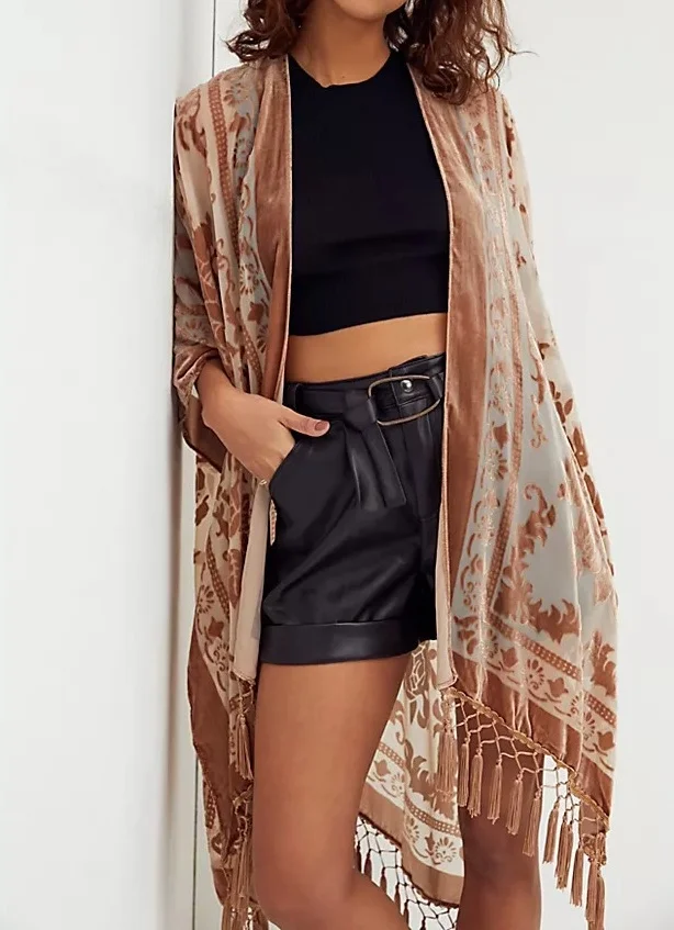 Velvet Burnout Kimono Shawl