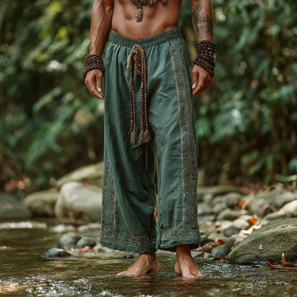 Men's Viking Summer Bohemian Tribal Ethnic Totem Casual Pants / Rvogue / Rvogue