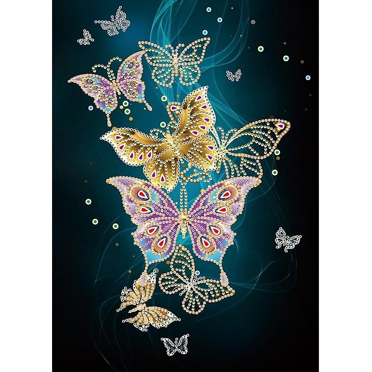 Butterfly - Partial Special Shaped Drill Diamond Painting - 30x40cm(Canvas)