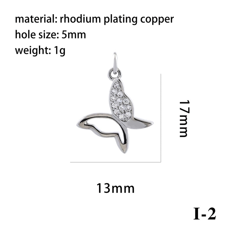 Elegant Minimalist Bee Dragonfly Butterfly Copper Plating Inlay Zircon 18k Gold Plated Charms