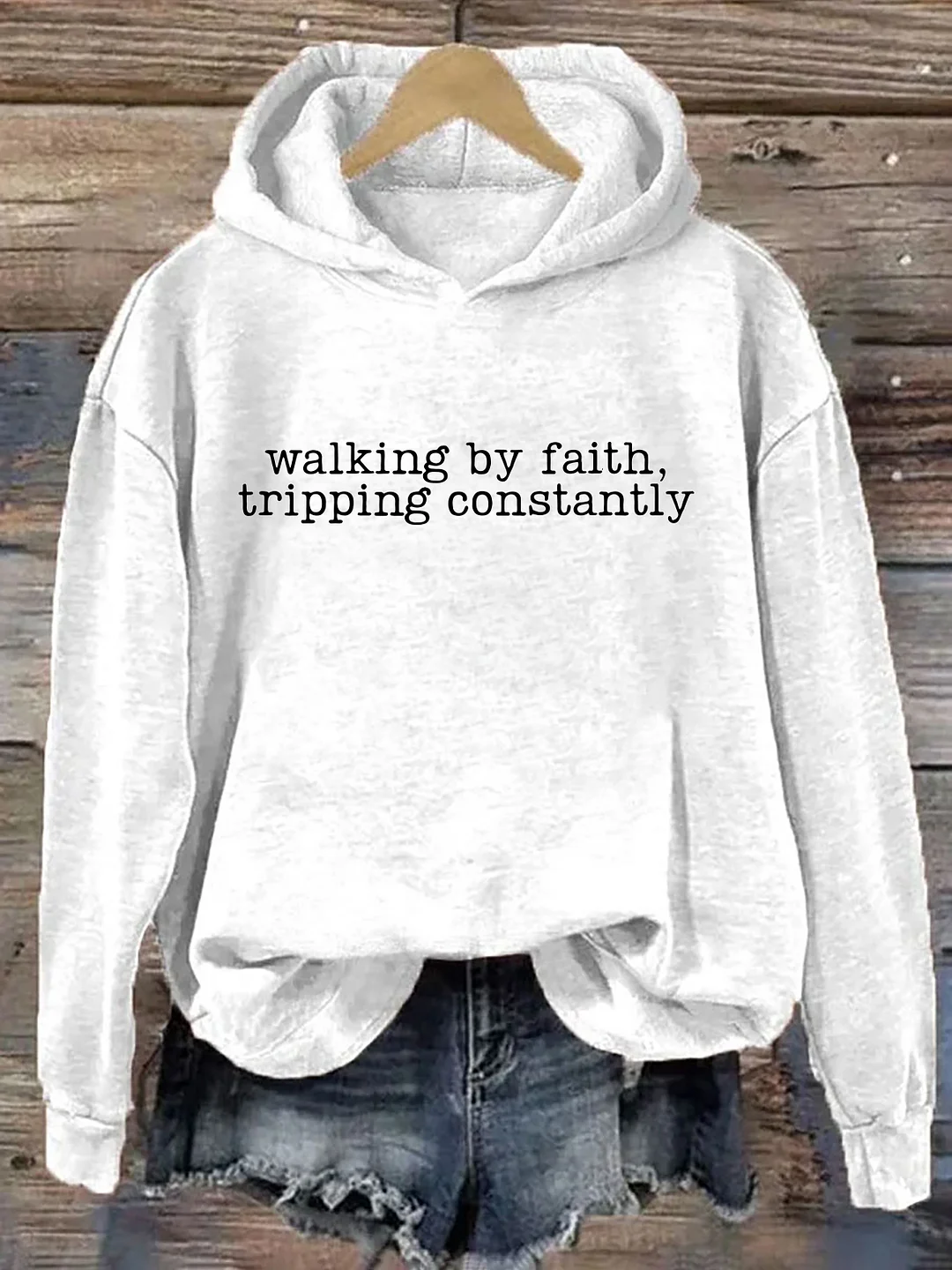 Walking By Faith Tripping Constantly Hoodie