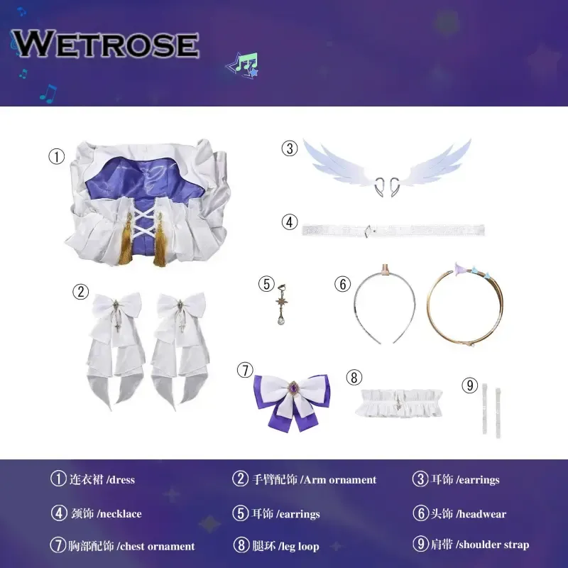 [Wetrose] Pre-Order Honkai: Star Rail Robin Hoyofair Concert Dress Game Outfit Cosplay Costume 