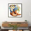 Daisy And Boots-11CT Stamped Cross Stitch 40*40cm/15.75*15.75in