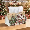 Forest Hut DIY Pearl Diamond Painting PU Cover Tissue Holder Kit Pearl Art Painting Decoration for Home & Gifts