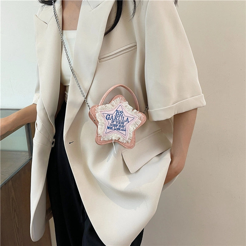 Women’s Small Pu Leather Letter Streetwear XINGX Shape Zipper Crossbody Bag