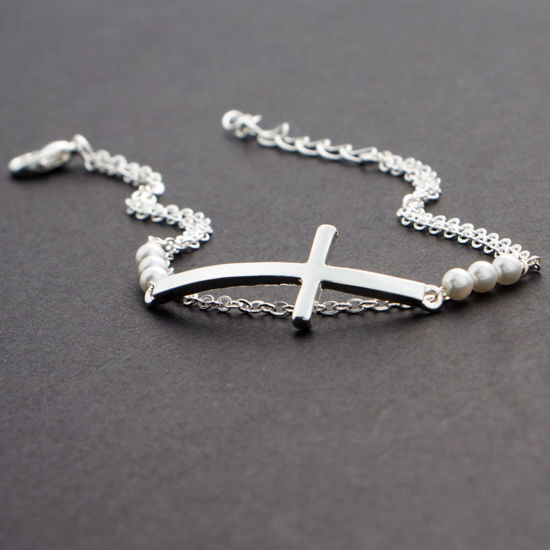 Minimalist Cross Stainless Steel Ferroalloy Plating Women’s Bracelets