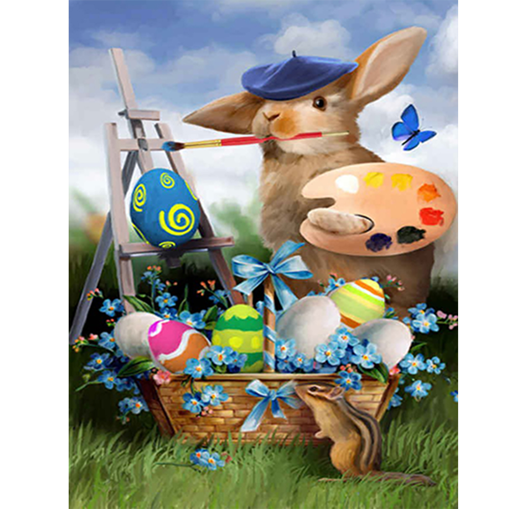 Easter Bunny 50*40cm(canvas) full round drill diamond painting