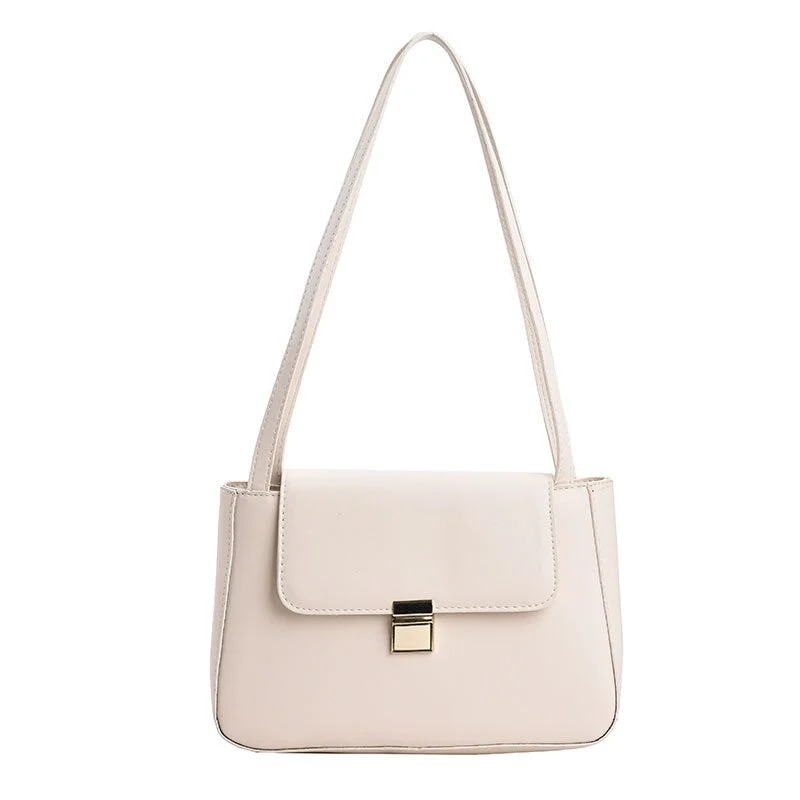 էѧӧܧ Small Simple Style PU Leather Underarm Bags for Women 2021 Winter Designer Lady Travel Shoulder Purses and Handbags