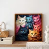 Bunte Katze - runder Bohrer Diamond Painting - 40*40cm