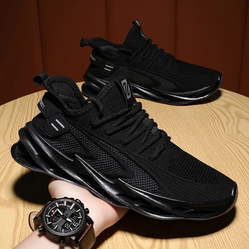 Men's Casual Sneakers High Quality Blade Running Shoes Men New Breathable Mesh No-Slip Shock Absorption Trend Sports Gym Shoes