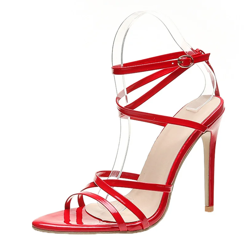 Yyvonne Summer New Sexy Comfortable Leather Thin Heel Women's Sandals Pure Color Pointed Large Yard Fish Mouth High Heel Sandals