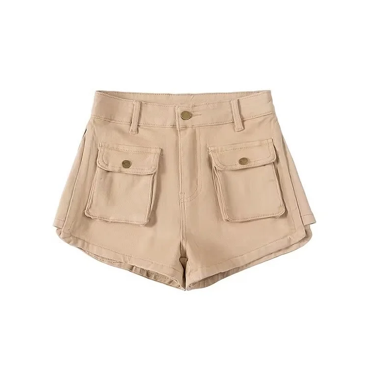 Chic High Waist Pocket Cargo Shorts - Modakawa modakawa