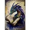 Retro Poster - Dragon Reading A Book-11CT Stamped Cross Stitch 40*60cm(Big Size)