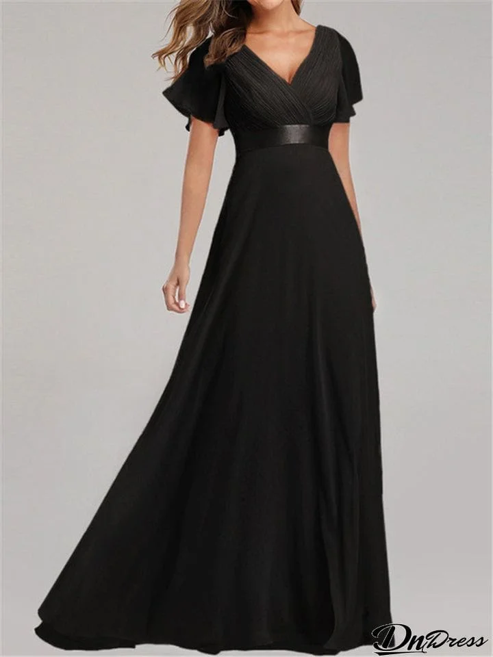 Elegant High Waist Chiffon Confirmation Dress