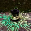 Solar Elegant Flower Wall Lights Waterproof Decorative Pathway Light 7-Color Changing Metal Projector Lamps for Backyards/Patio/Porch