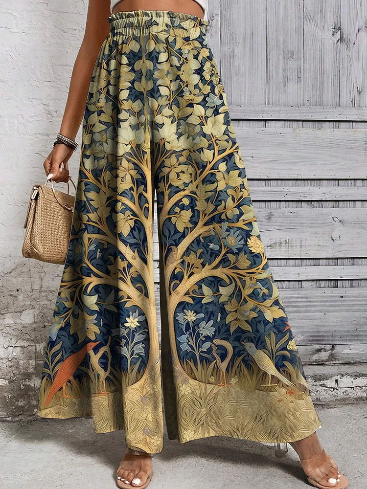 Women's Tree Of Life Spiritual Art Print Elastic Waist Pants