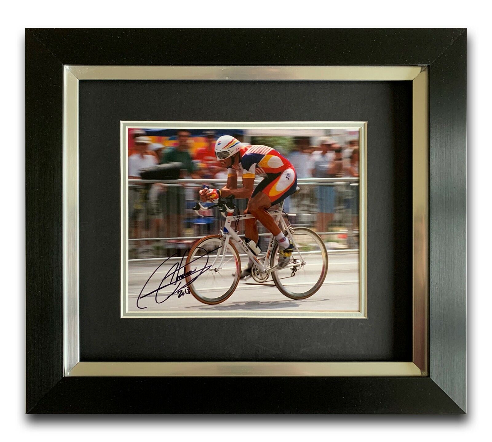 MIGUEL INDURAIN HAND SIGNED FRAMED Photo Poster painting DISPLAY - TOUR DE FRANCE - CYCLING 3.