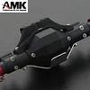 AMK RC Axle Metal Front and Rear Portal Axle with Protector for 1:10 RC Crawler Car Axial SCX10 & SCX10 II 90046 90047 Upgrade Parts(Black,2pcs)