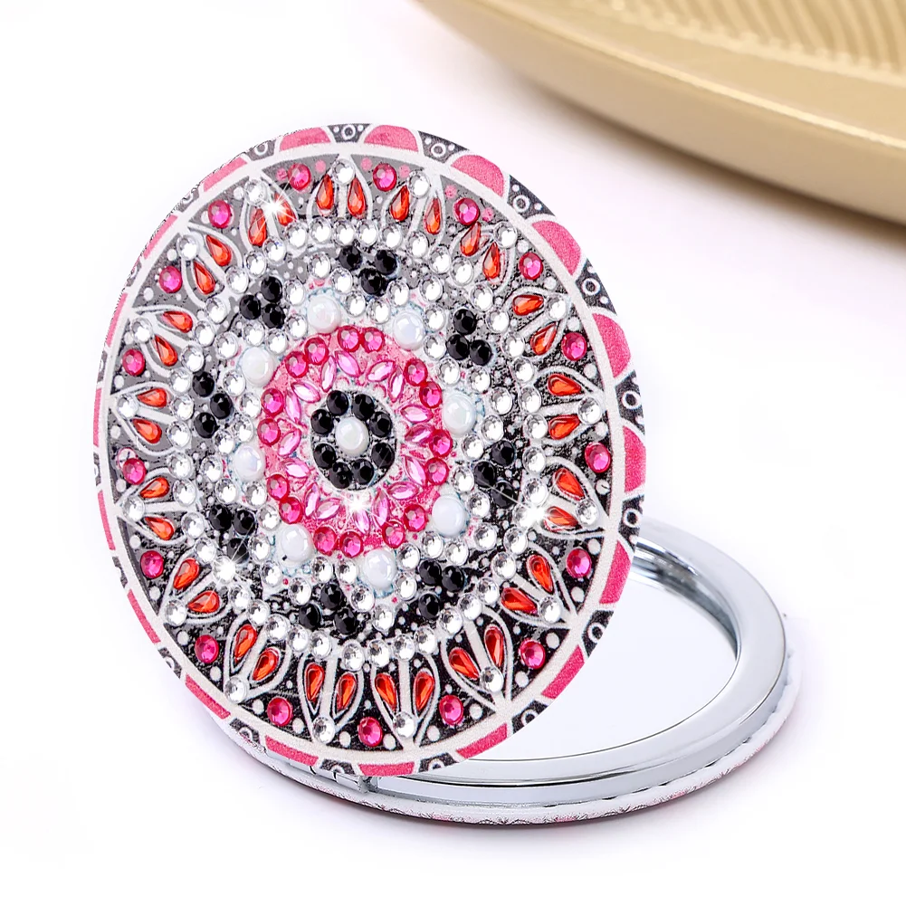 DIY Mandala Diamond Painting Makeup Compact Mirror Portable Folding Purse Mirror