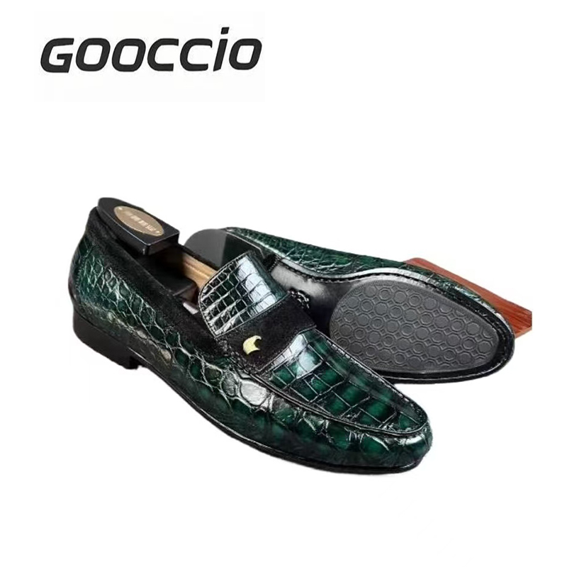 XE182 Crocodile Loafer Shoes For Men  GOOCCIO  