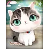 Bead Embroidery - Partial Printed 9CT Cartoon Cat(39x30 CM)