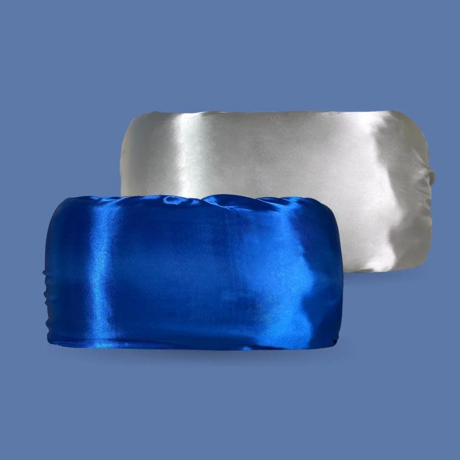 Reversible Dual Layer Satin Pillow Bonnet-Blue(Silver)