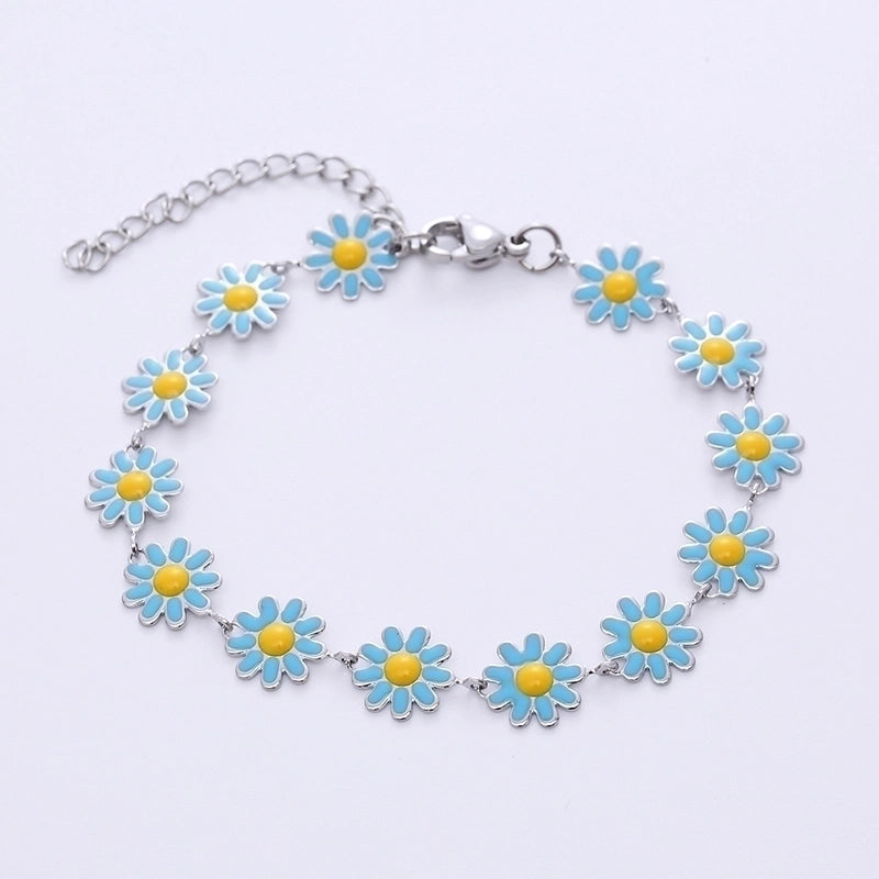 Bohemian Flower 304 Stainless Steel 18K Gold Plated No Inlaid Stainless Steel Bracelets In Bulk