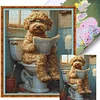 (US Only)Full Embroidery cotton Thread 11CT Printed Dog Cross Stitch Kit 40x50cm