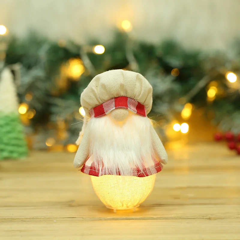 Luminescent Chef Hat Faceless Doll Christmas Hanging Ornaments - Livereid