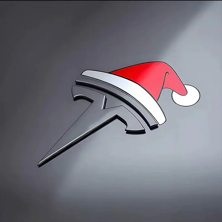teslasy 3D Christmas Emblem Perfect Christmas Decoration for Tesla Model S/3/X/Y & Cybertruck