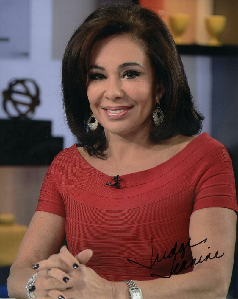 JUDGE JEANINE PIRRO SIGNED AUTOGRAPH 8X10 Photo Poster painting - LIARS LEAKERS AND LIBERALS FOX