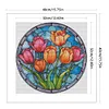 Flower Glass Painting - 11CT Stamped Cross Stitch 40*40cm/15.75*15.75in(glass painting cross stitch) tapestrymarket