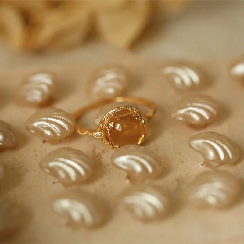 Citrine Wealth Lucky Retro Ring