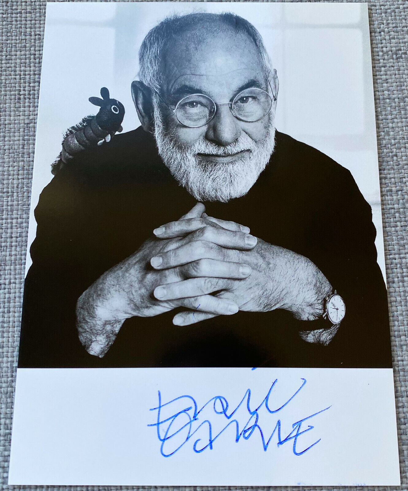 The Very Hungry Caterpillar Eric Carle Signed In-Person B&W Photo Poster painting - RARE, RIP