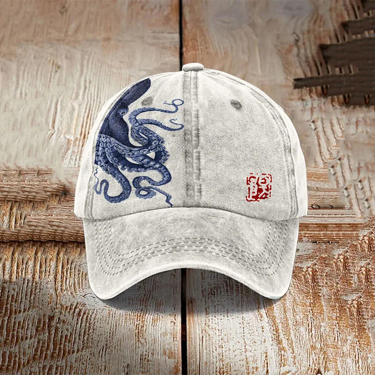 Comstylish Japanese Art Octopus Pattern Baseball Cap