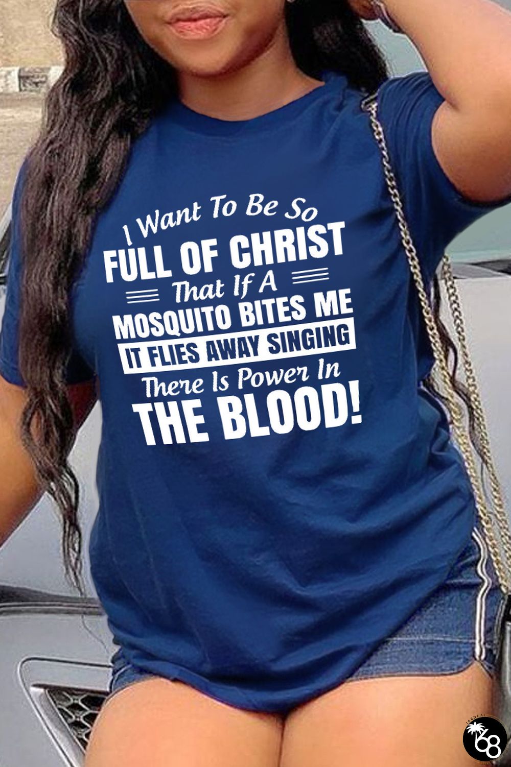 Navy Blue Street Vintage Print Patchwork O Neck T-Shirts | 168DEAL