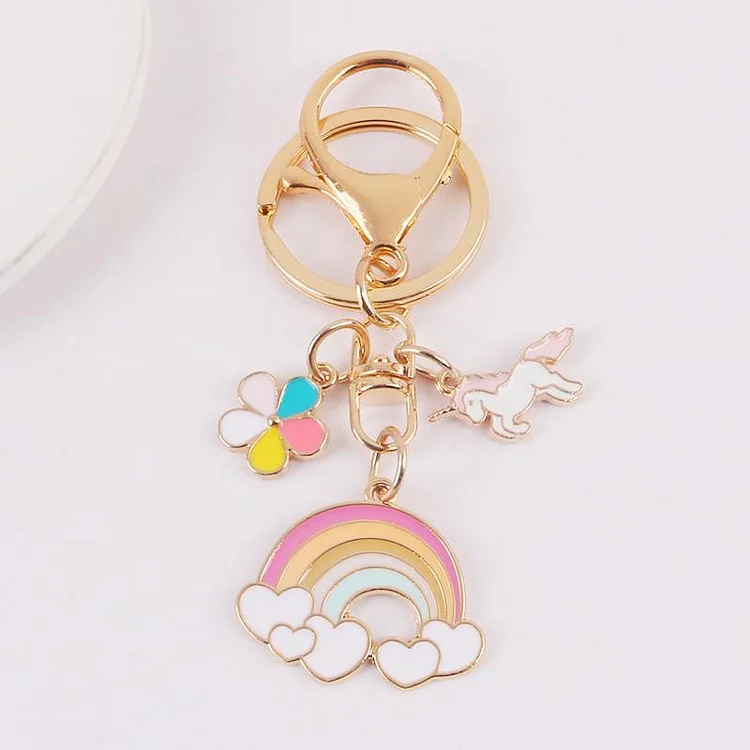 Creative Color Cloud Rainbow Keychain