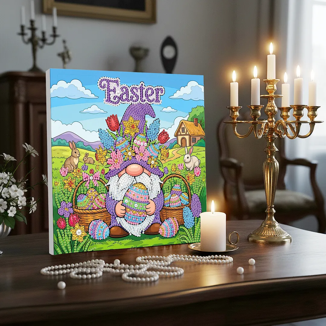 Easter Goblin DIY Pearl Painting Art Kits with Frame 25x25cm Pearl Gem Paintings Picture Arts Craft for Adults Beginners Home Wall Decor