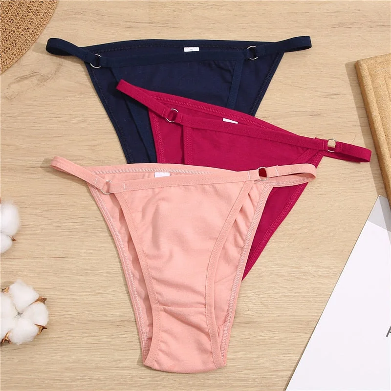 FINETOO Cotton Briefs Panties Women 3Pcs/set Sexy Low Waist Underwear M-2XL Ladies Cotton Underpants Soft Feamle Lingerie 2021