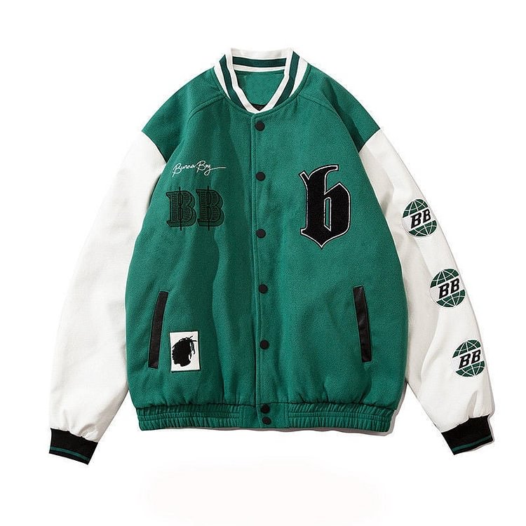 Hip-hop street letter badge embroidery woolen stitching couple wide baseball uniform